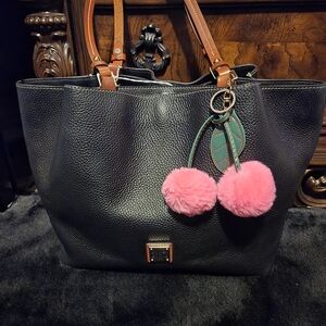 Dooney & Bourke Black Barlow Tote with Pebbled Leather Large